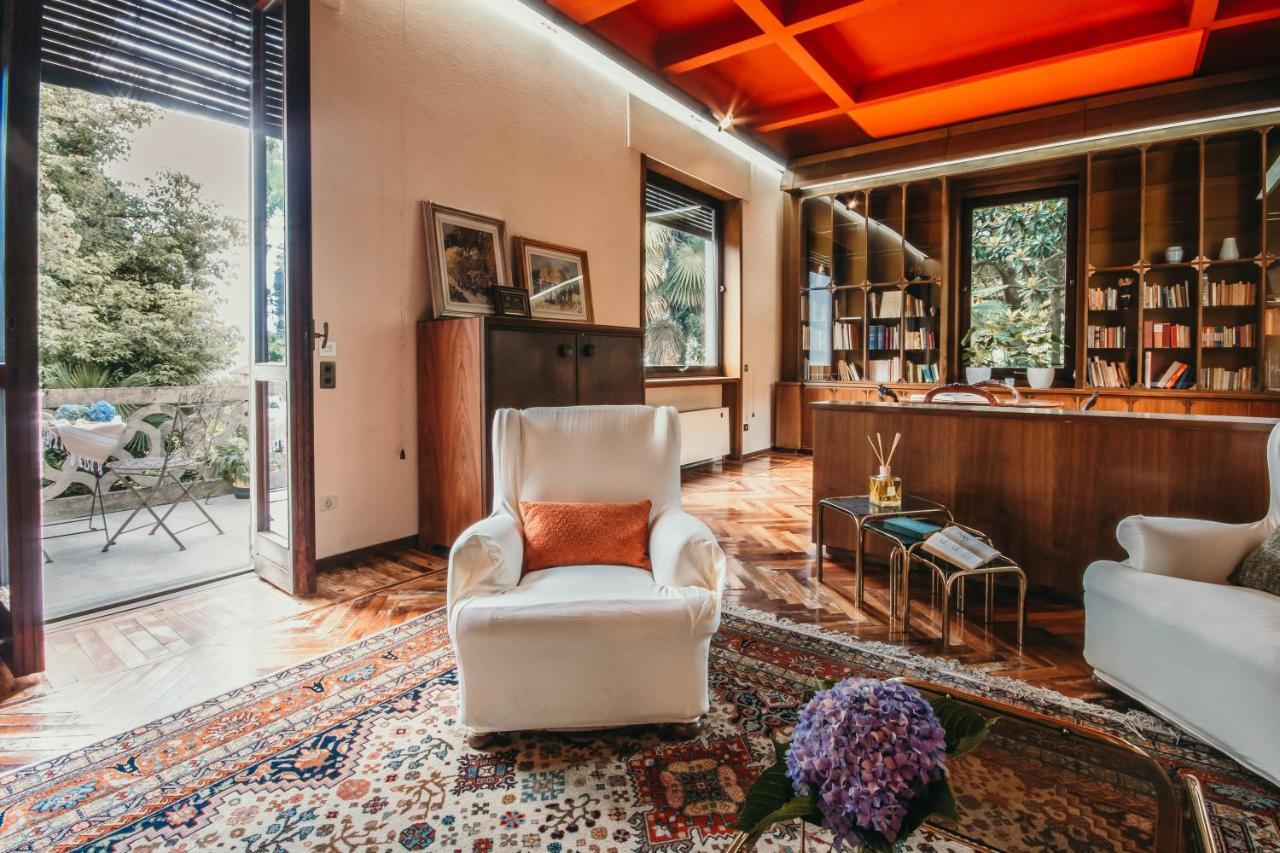 Library Apartment - Villa Candela สเตรซา ภายนอก รูปภาพ